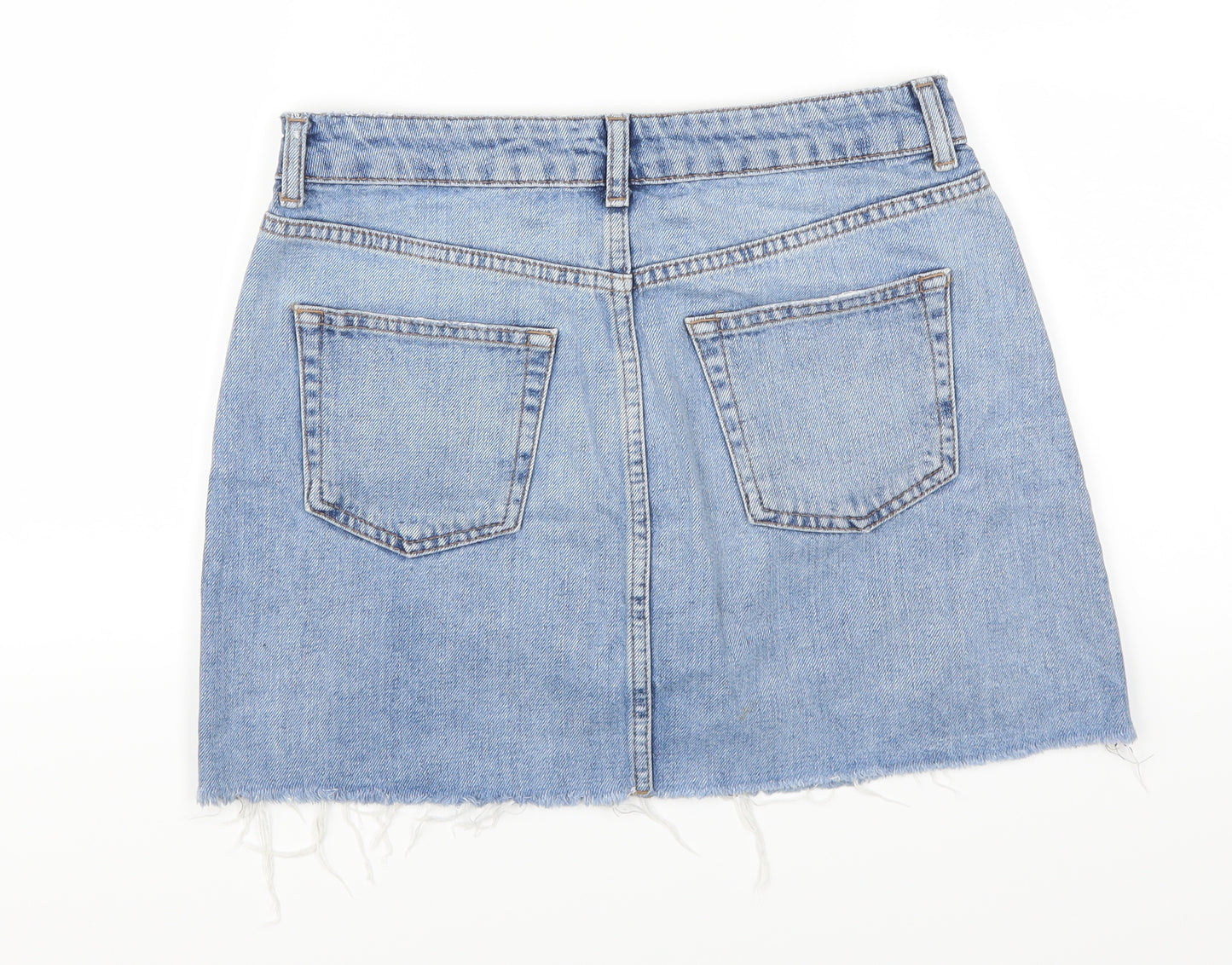 Topshop Womens Blue  Denim A-Line Skirt Size 10