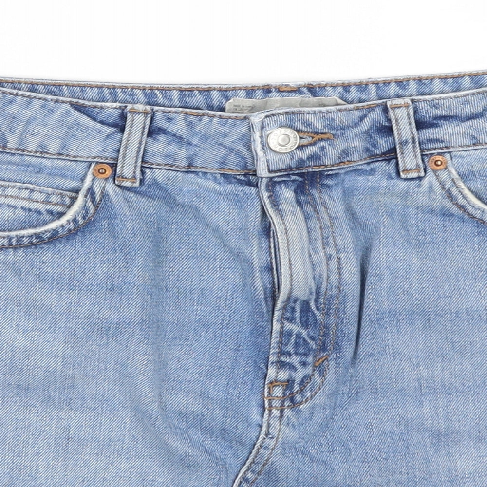 Topshop Womens Blue  Denim A-Line Skirt Size 10