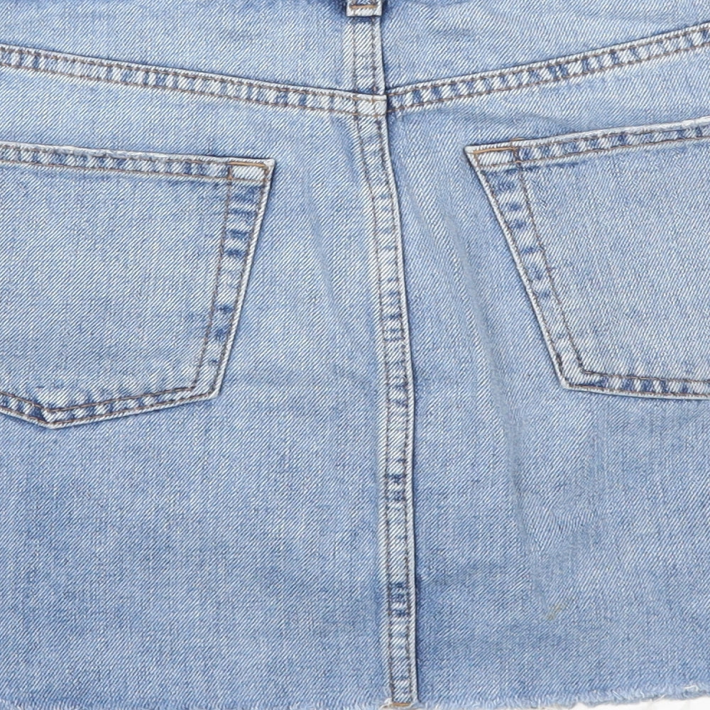 Topshop Womens Blue  Denim A-Line Skirt Size 10