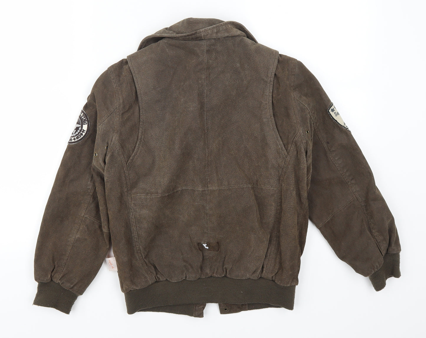 In Style Boys Brown   Bomber Jacket Coat Size 10 Years  - Badges