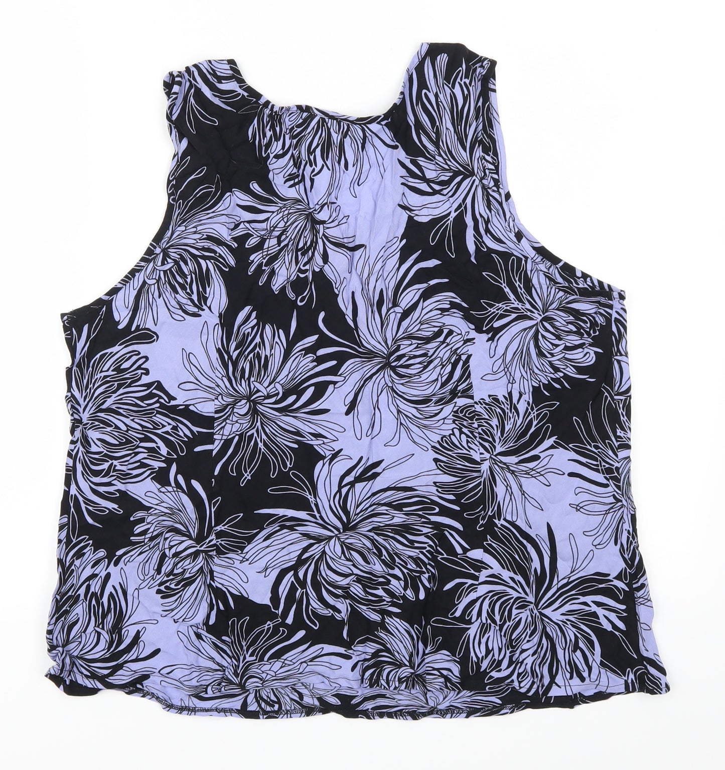 George Womens Purple Floral  Basic Tank Size 18