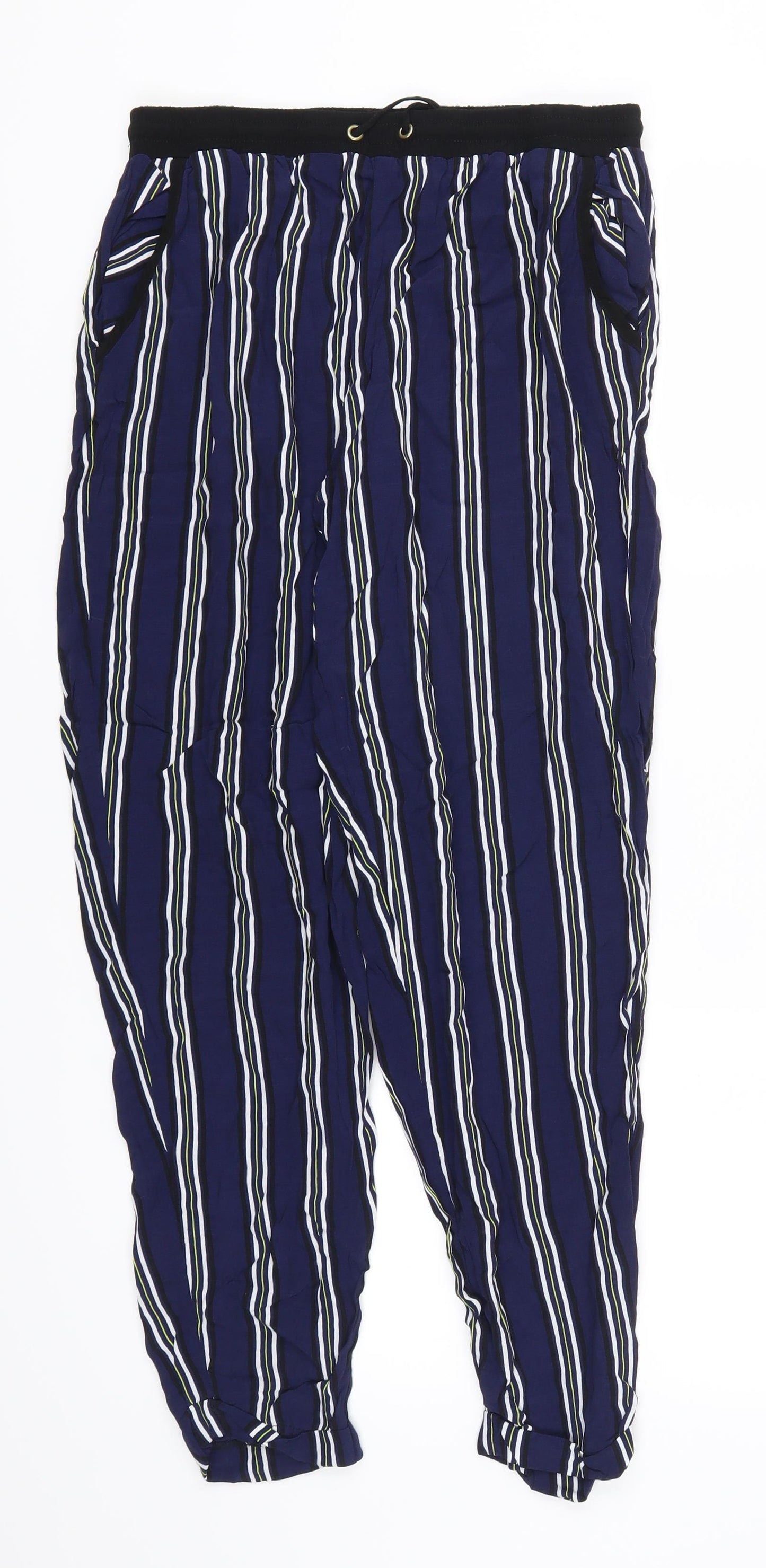 F&F Womens Blue Striped  Trousers  Size 10 L27 in