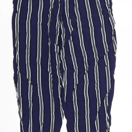 F&F Womens Blue Striped  Trousers  Size 10 L27 in