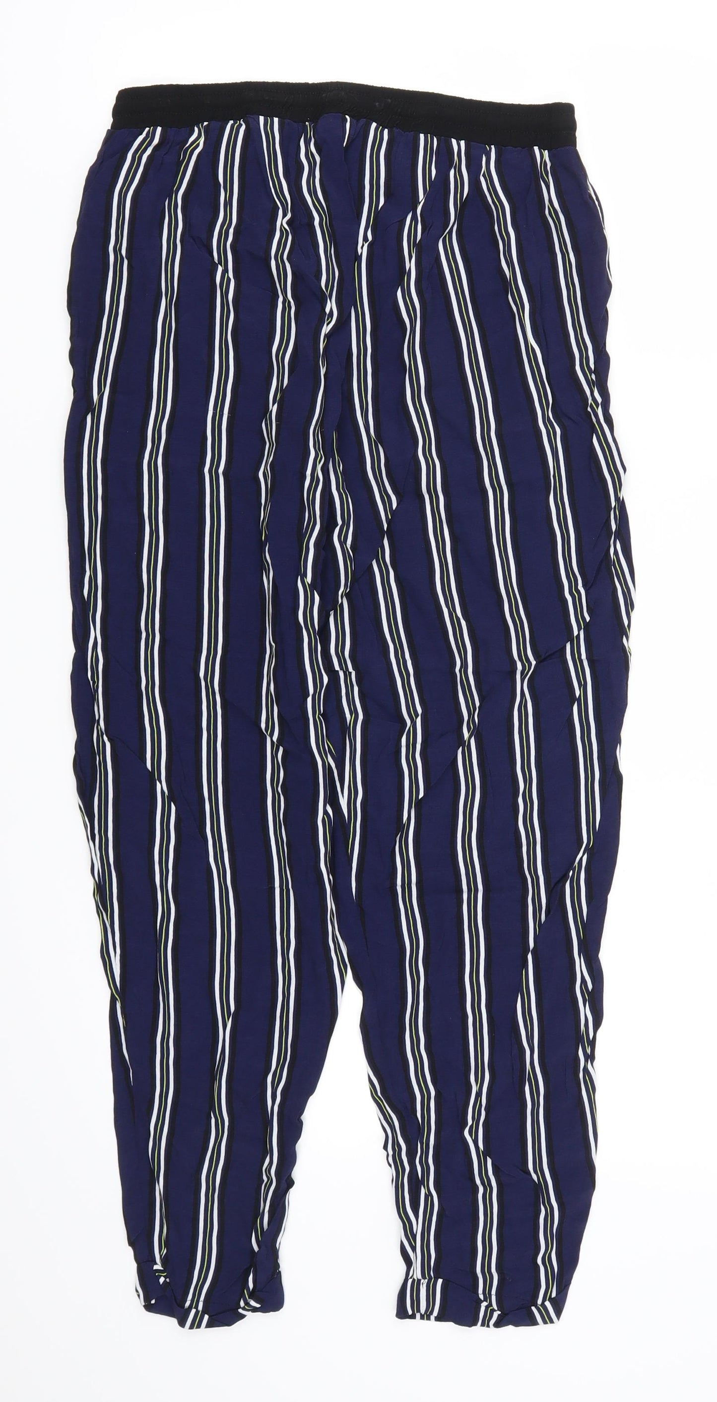 F&F Womens Blue Striped  Trousers  Size 10 L27 in