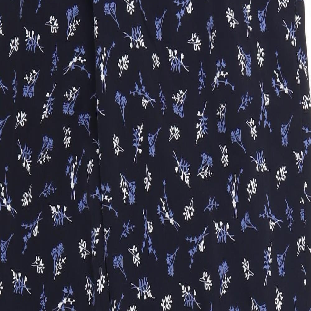 Daxon Womens Blue Floral  Trousers  Size 14 L30 in