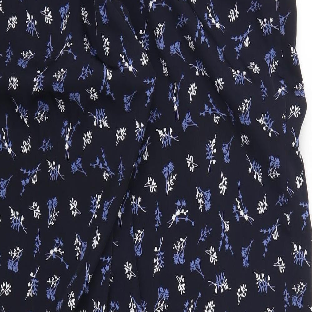 Daxon Womens Blue Floral  Trousers  Size 14 L30 in