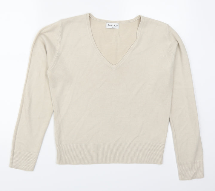 Topshop Womens Beige Pullover Jumper Size 16