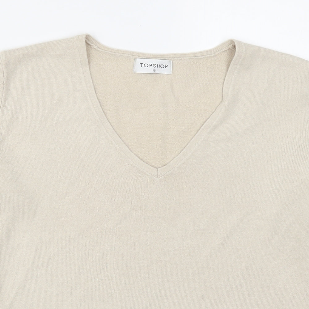 Topshop Womens Beige   Pullover Jumper Size 16