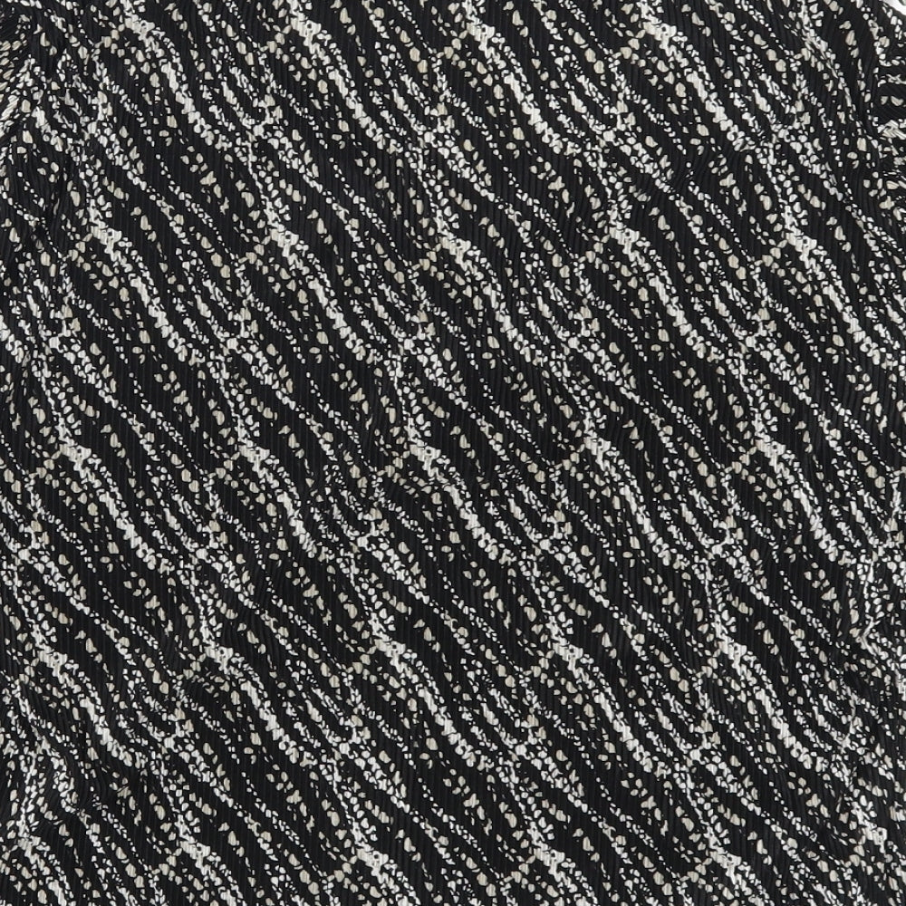 Amoranto Womens Black Geometric  Basic Blouse Size 14