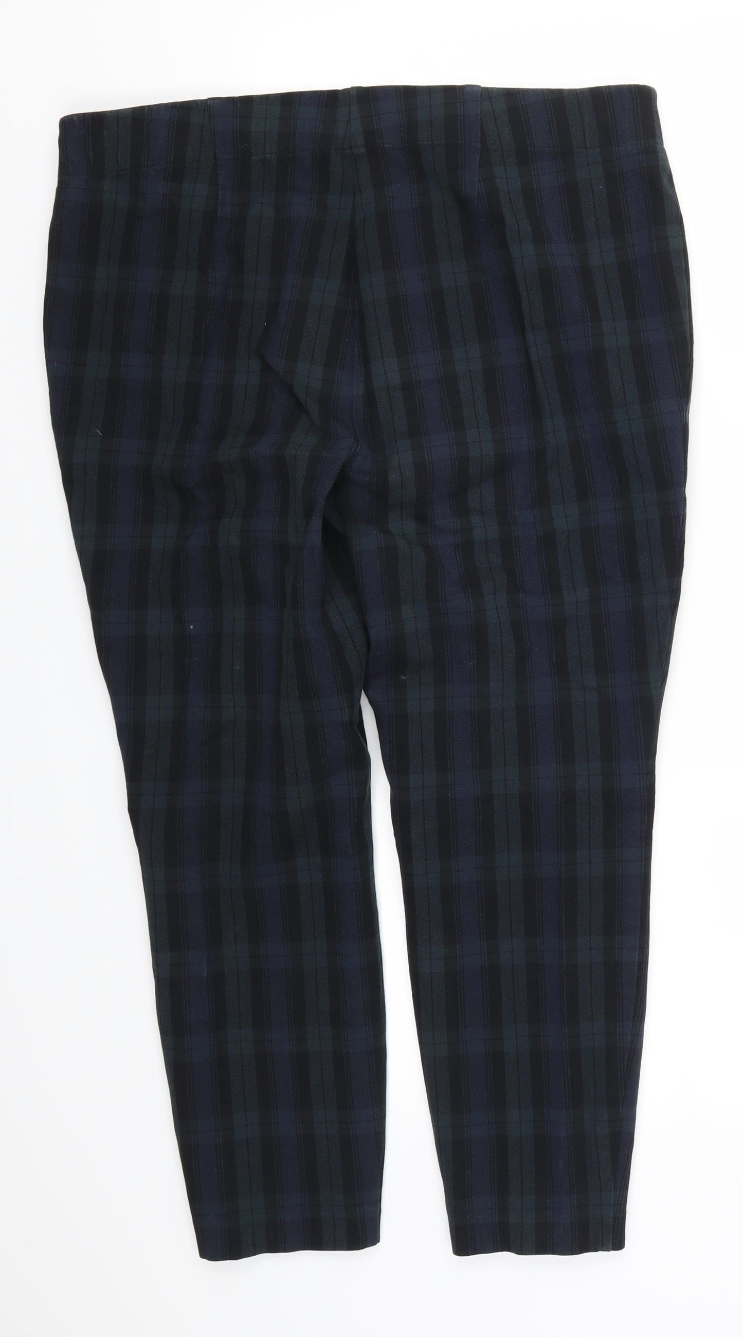 Marks and Spencer Womens Blue Check  Carrot Leggings Size 18 L23 in