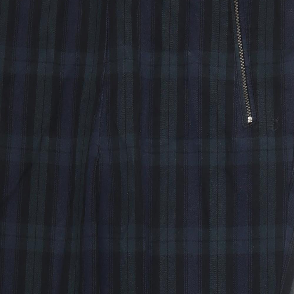 Marks and Spencer Womens Blue Check  Carrot Leggings Size 18 L23 in