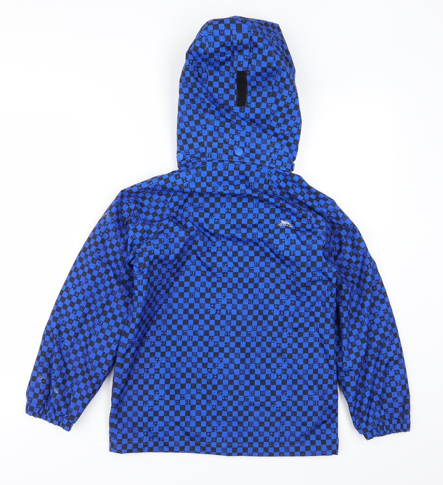 Trespss Boys Blue Check  Basic Coat Coat Size 7-8 Years