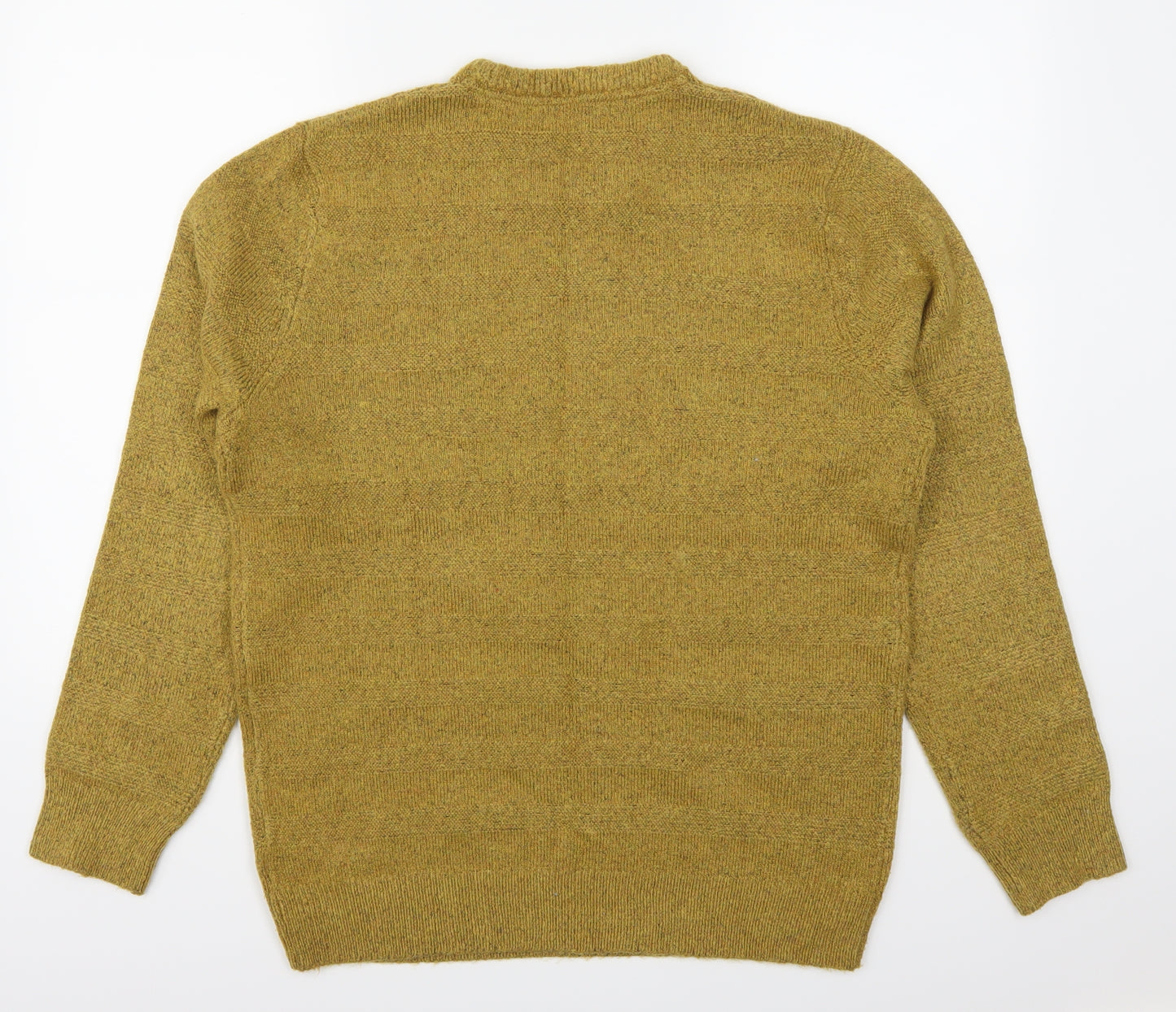 Marks and Spencer Mens Yellow Striped  Pullover Jumper Size XL