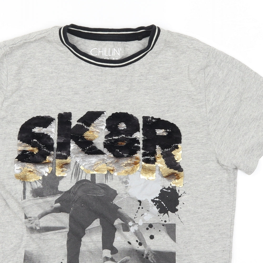 NEXT Boys Grey   Basic T-Shirt Size 14 Years  - Sk8r