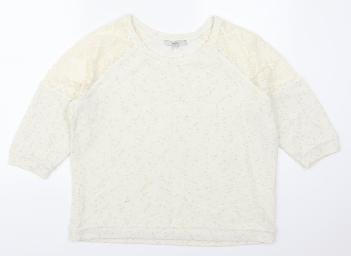 NEXT Womens Ivory Geometric  Pullover Jumper Size 16