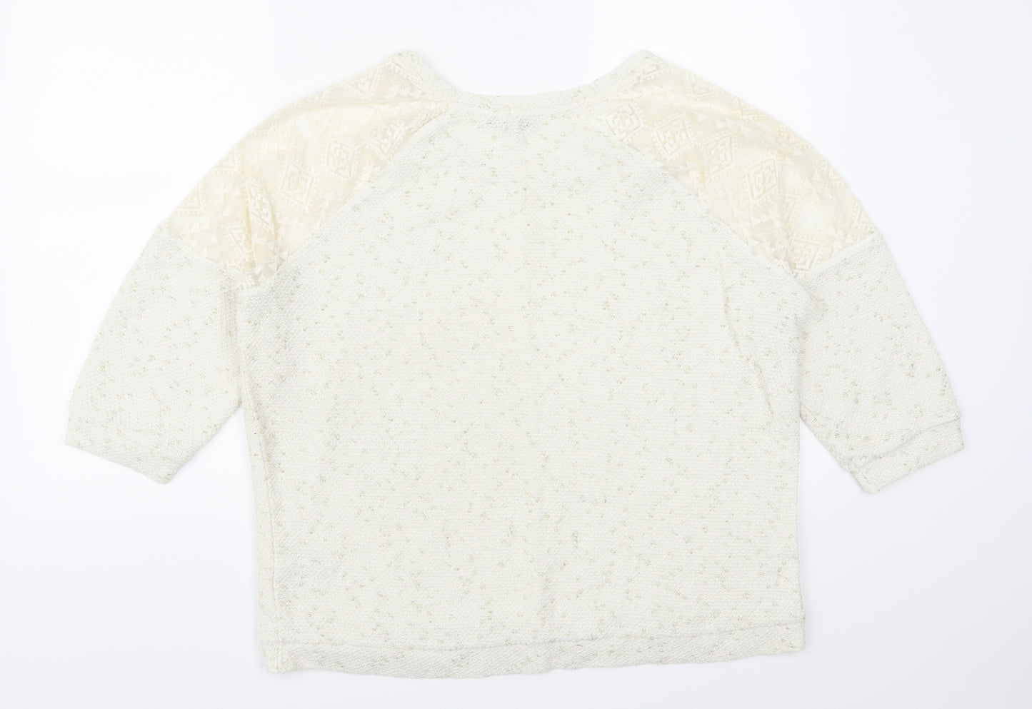 NEXT Womens Ivory Geometric  Pullover Jumper Size 16