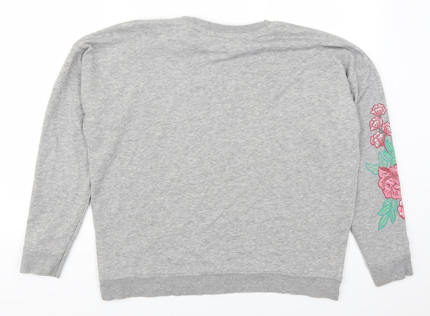 New Look Womens Grey Floral  Pullover Sweatshirt Size 12  - Arizona