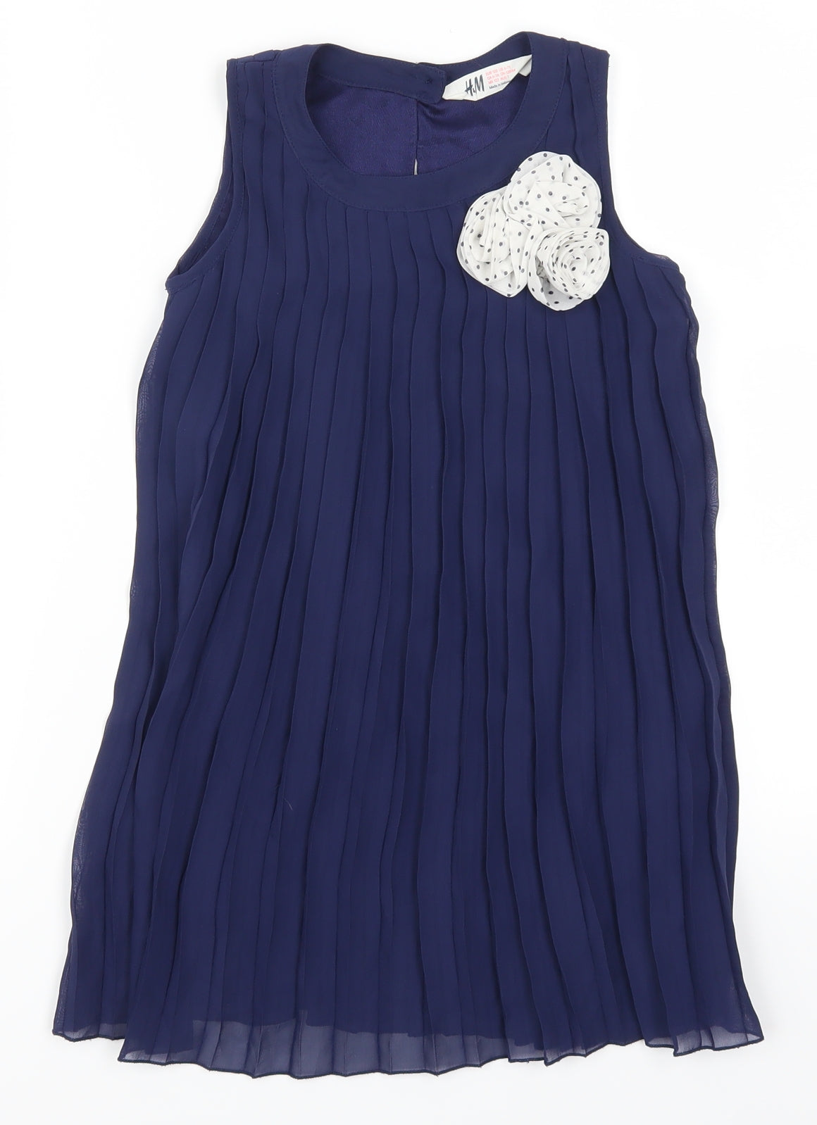 H&M Girls Blue   Tank Dress  Size 7 Years  - Flower