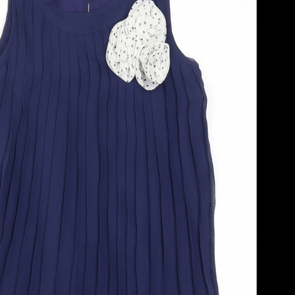 H&M Girls Blue   Tank Dress  Size 7 Years  - Flower