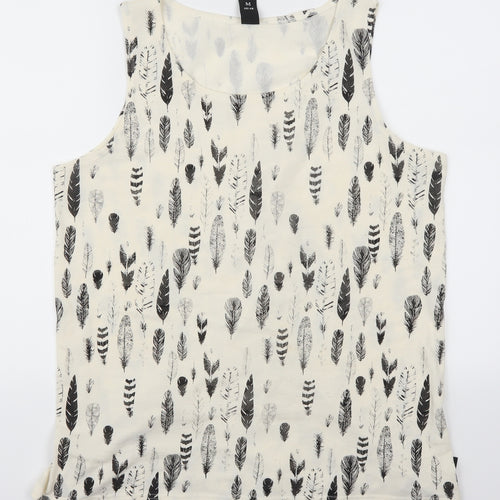 Adiva Womens Beige   Basic Tank Size M  - Feathers