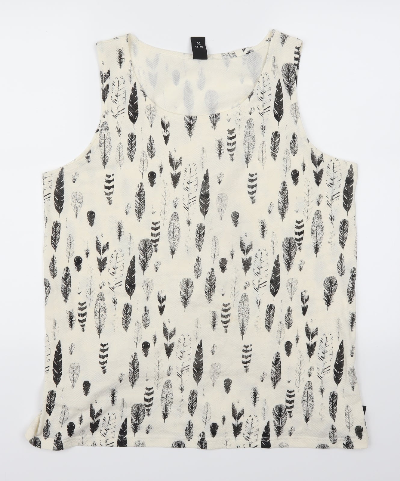 Adiva Womens Beige   Basic Tank Size M  - Feathers