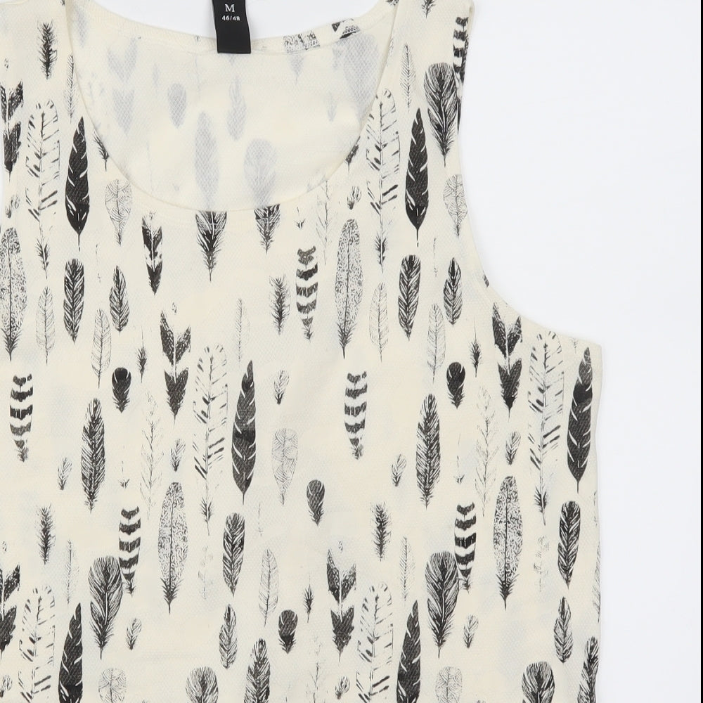 Adiva Womens Beige   Basic Tank Size M  - Feathers