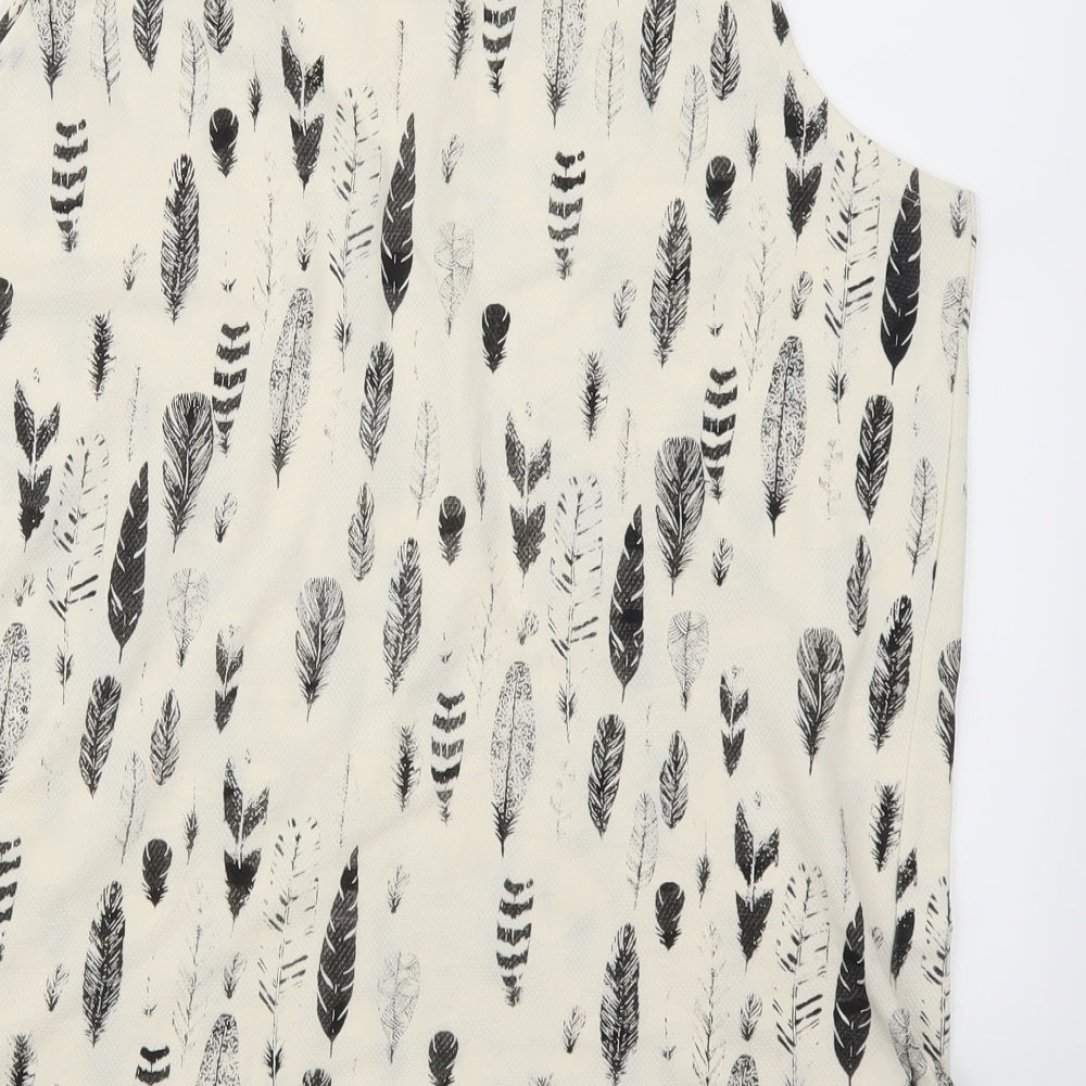 Adiva Womens Beige   Basic Tank Size M  - Feathers