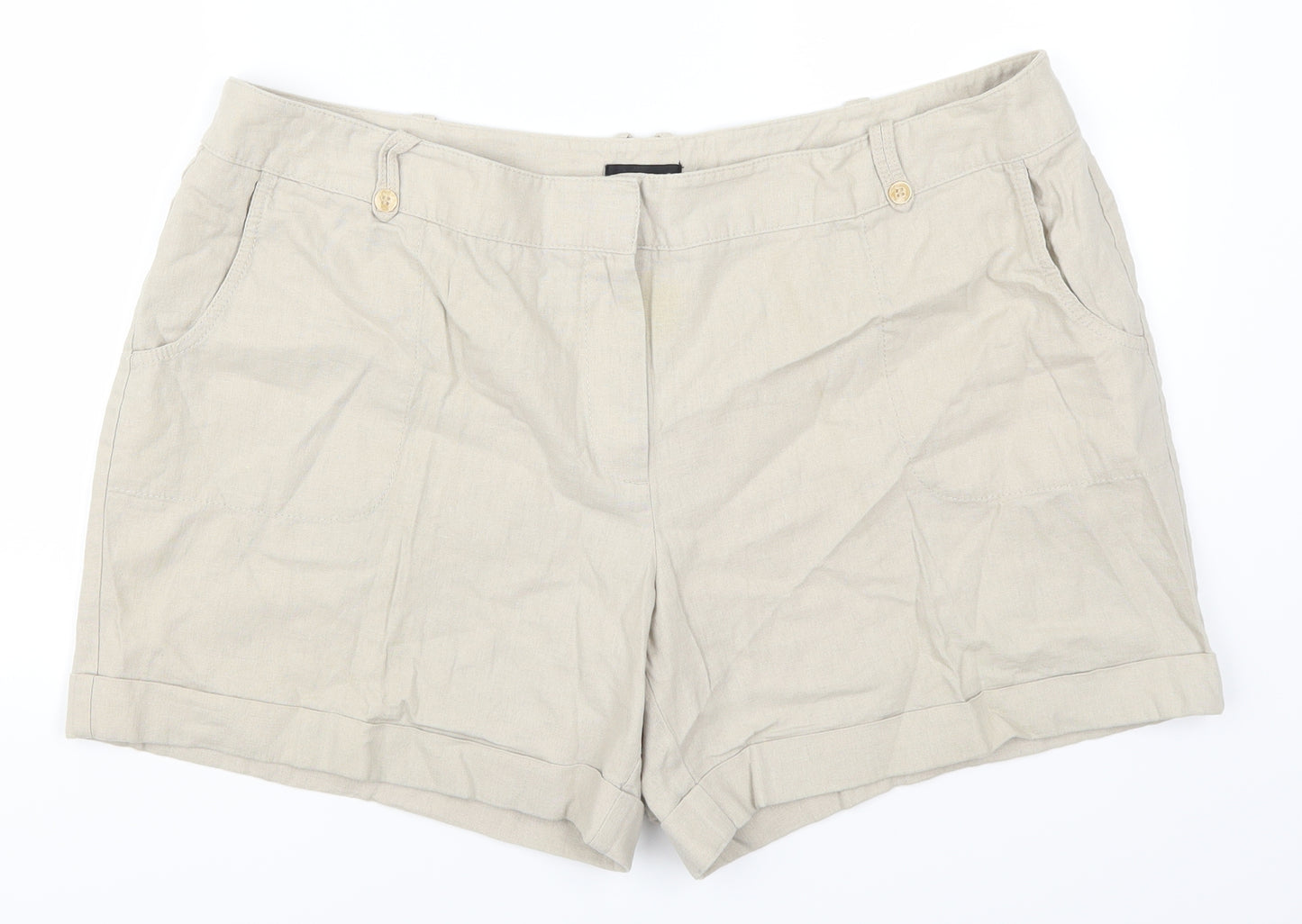 Papaya Womens Beige   Mom Shorts Size 20