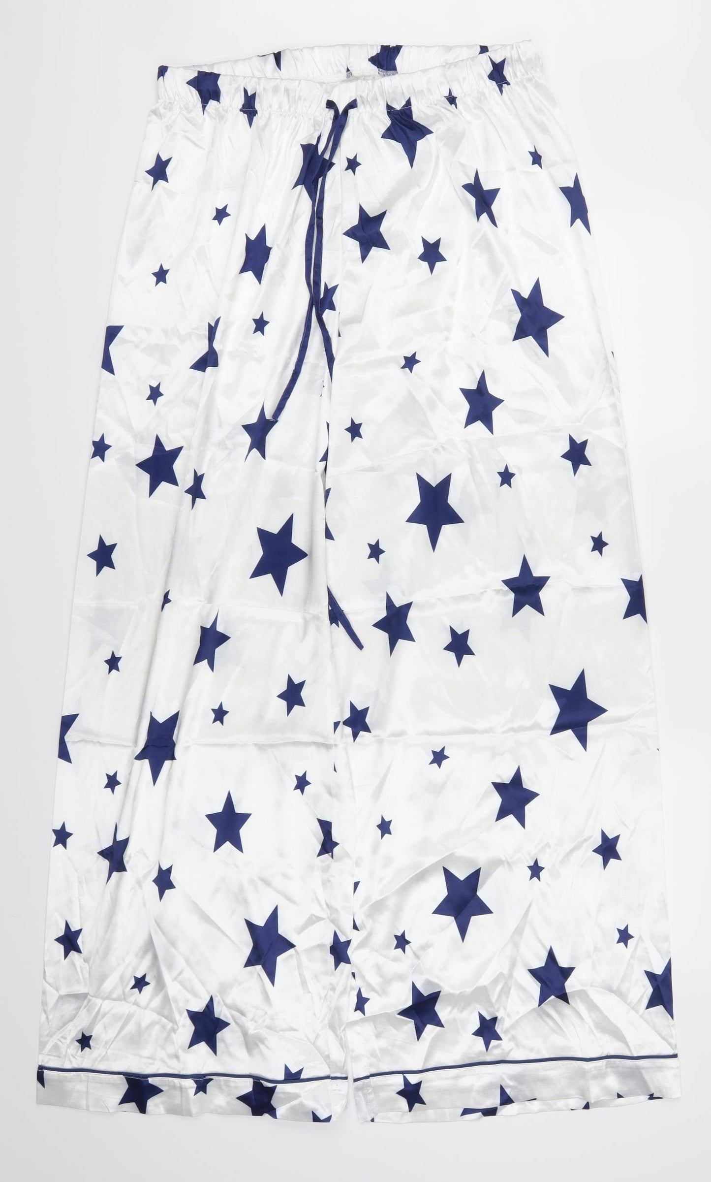 Preworn Womens White Geometric  Trousers  Size 16 L32 in - Stars Loungewear