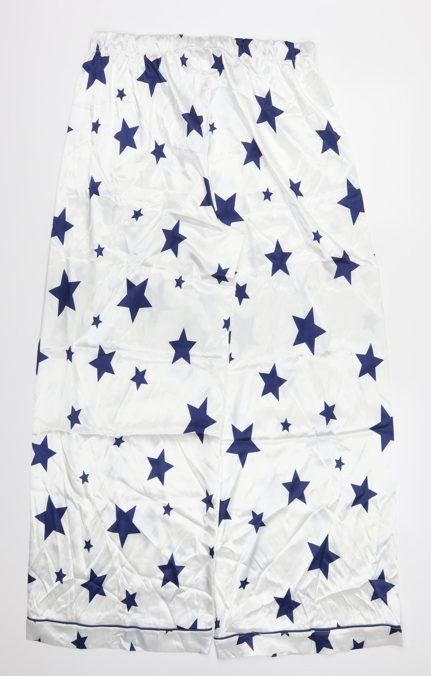 Preworn Womens White Geometric  Trousers  Size 16 L32 in - Stars Loungewear