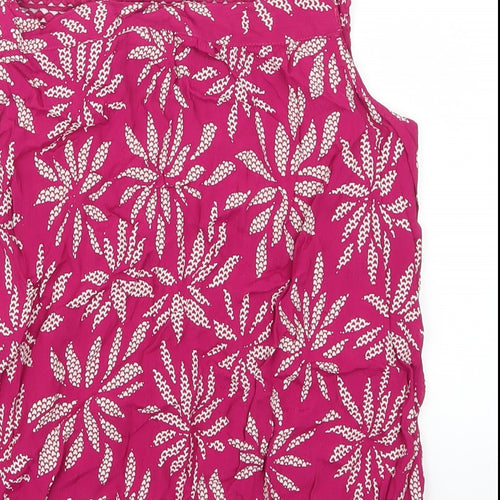 BHS Womens Pink Floral  Basic Tank Size 18