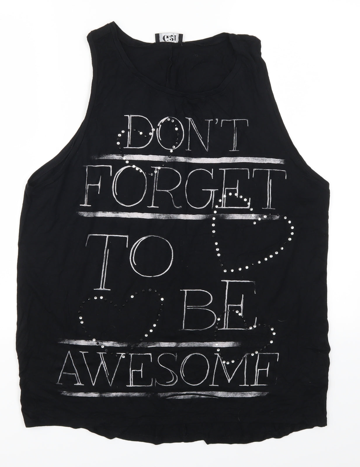 George Womens Black   Basic Tank Size 14  - Don't Forget to be Awesome