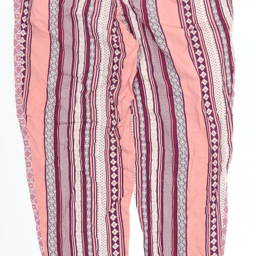 Atmosphere Womens Pink Geometric  Trousers  Size 10 L26 in