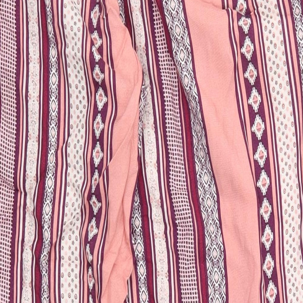 Atmosphere Womens Pink Geometric  Trousers  Size 10 L26 in