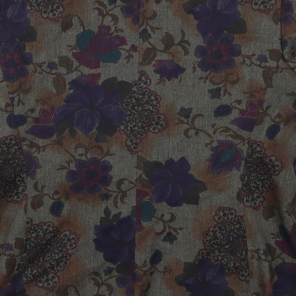 Kasper Womens Purple Floral Rayon Jacket  Size 12