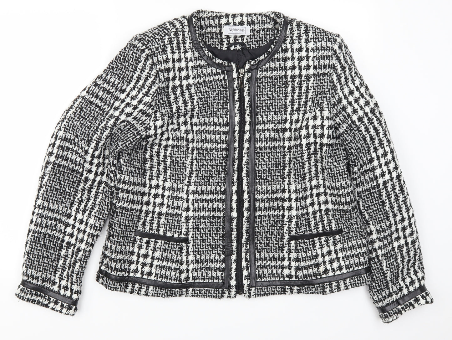 Nightingales Womens Grey Check  Jacket  Size 16