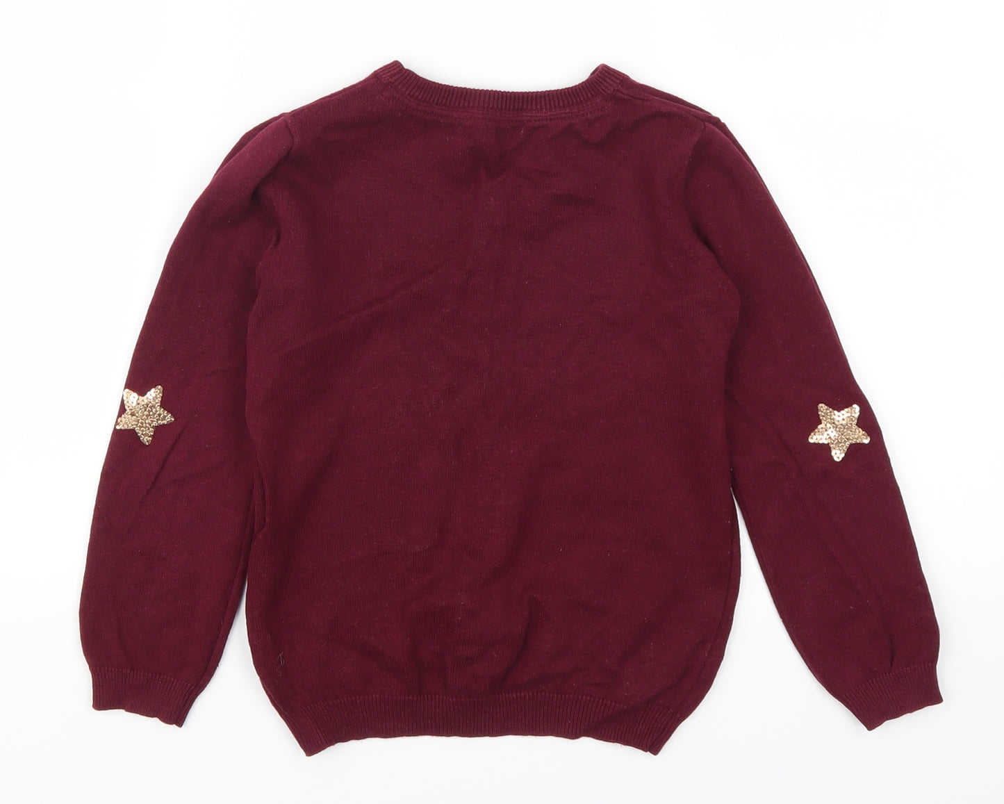 Primark Girls Red   Pullover Jumper Size 6-7 Years  - Stars