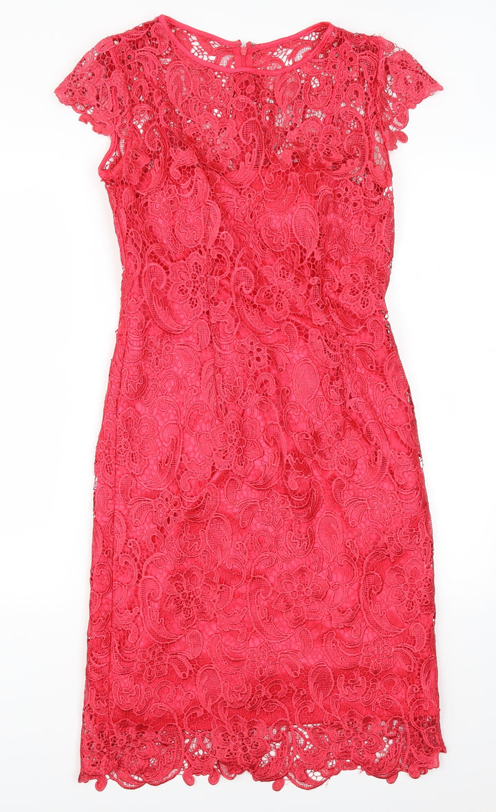 Sttenay Womens Red  Lace Pencil Dress  Size 4