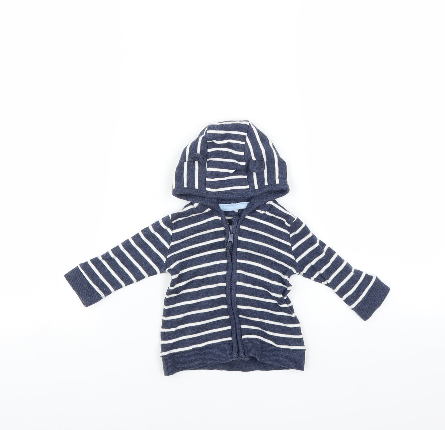 George Baby Blue Striped  Full Zip Jumper Size 0-3 Months