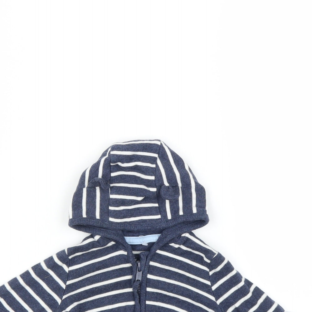 George Baby Blue Striped  Full Zip Jumper Size 0-3 Months