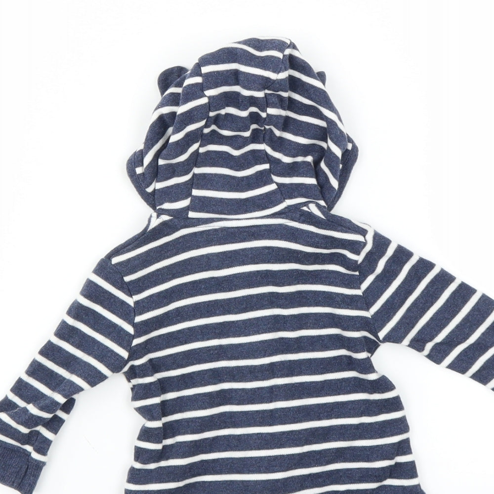 George Baby Blue Striped  Full Zip Jumper Size 0-3 Months