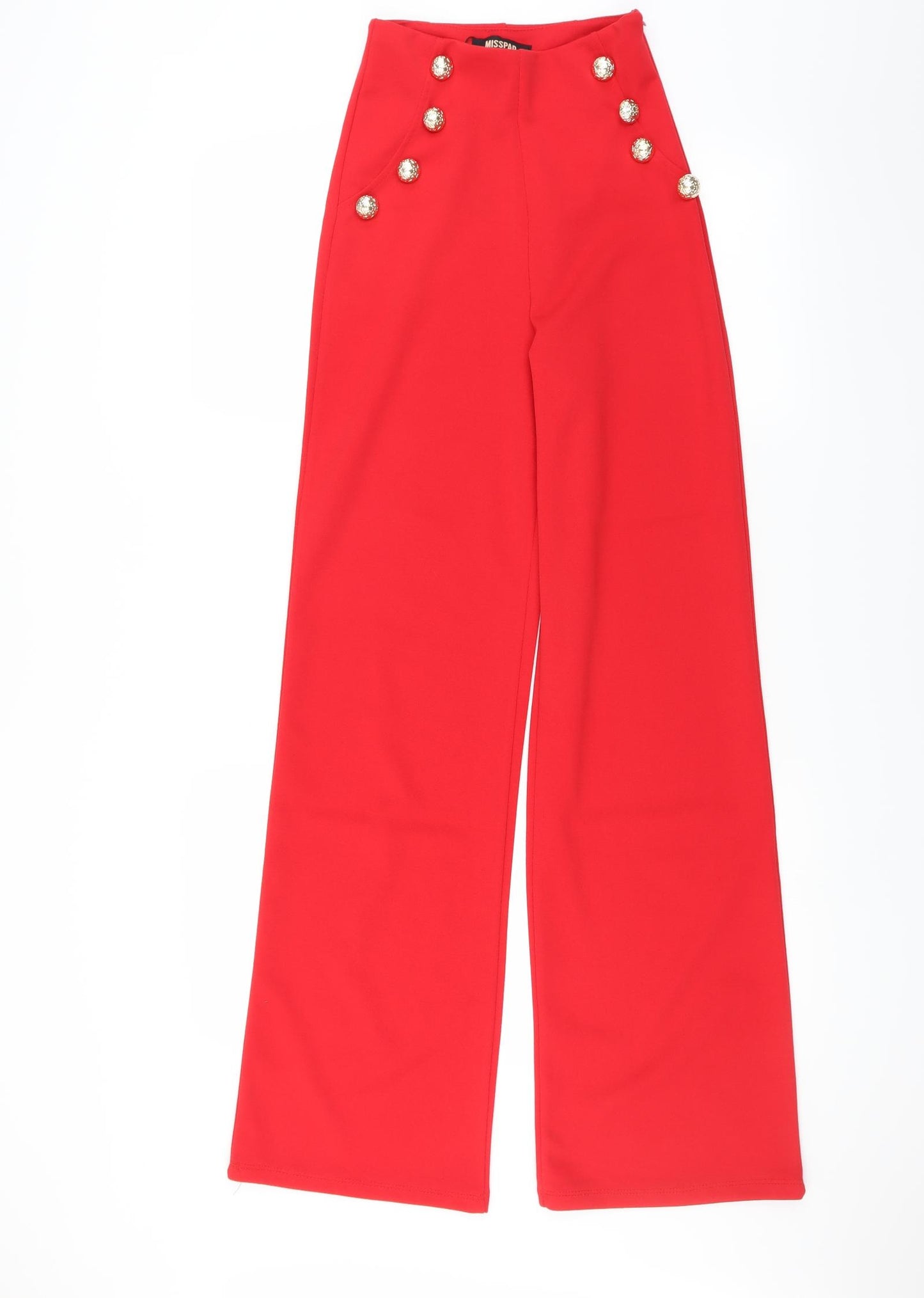 Miss Pap Womens Red   Trousers  Size 6 L32 in - WIDE LEG