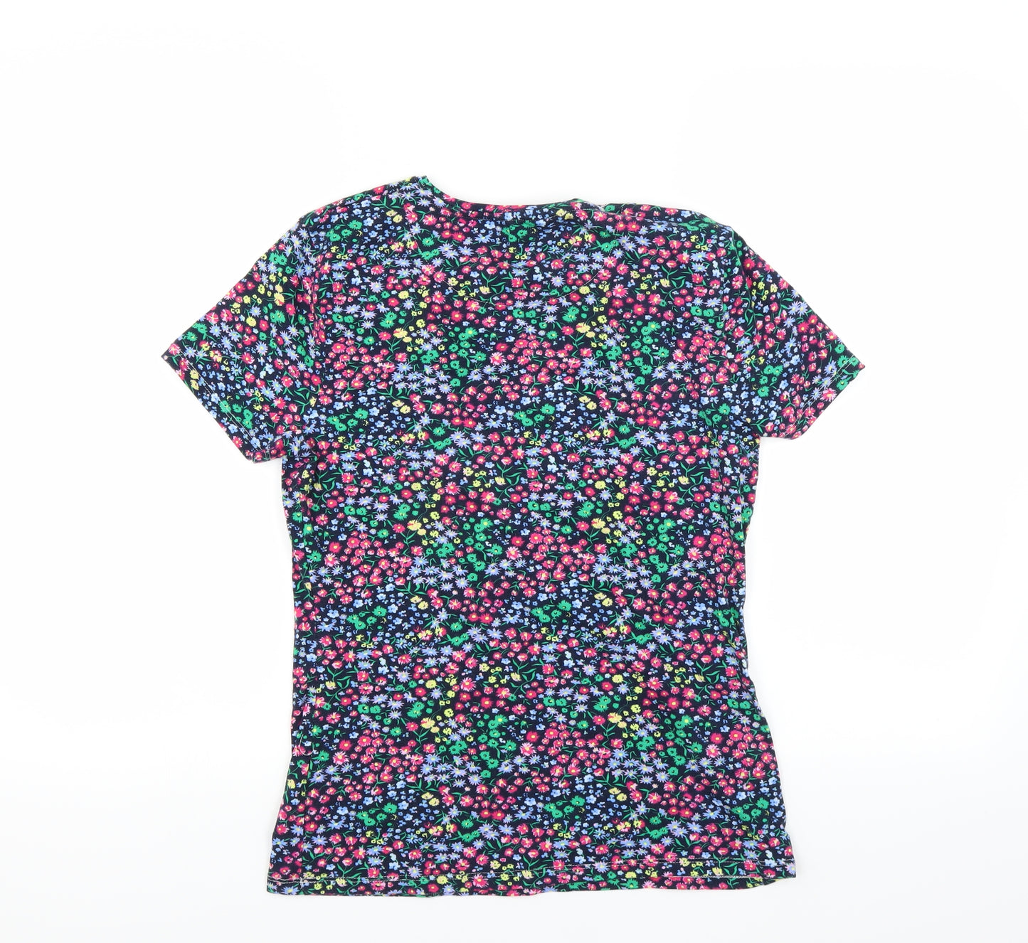 Marks and Spencer Womens Blue Floral  Basic T-Shirt Size 10