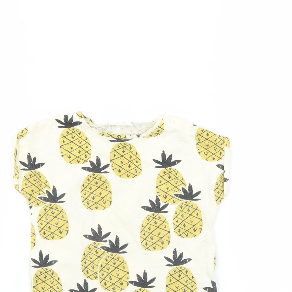 NEXT Baby Yellow   Babygrow One-Piece Size 6-9 Months  - PINEAPPLE