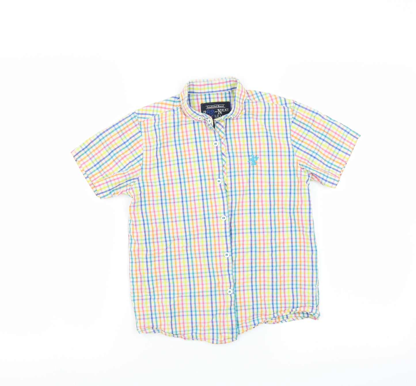NEXT Boys Multicoloured Check  Basic Button-Up Size 7 Years