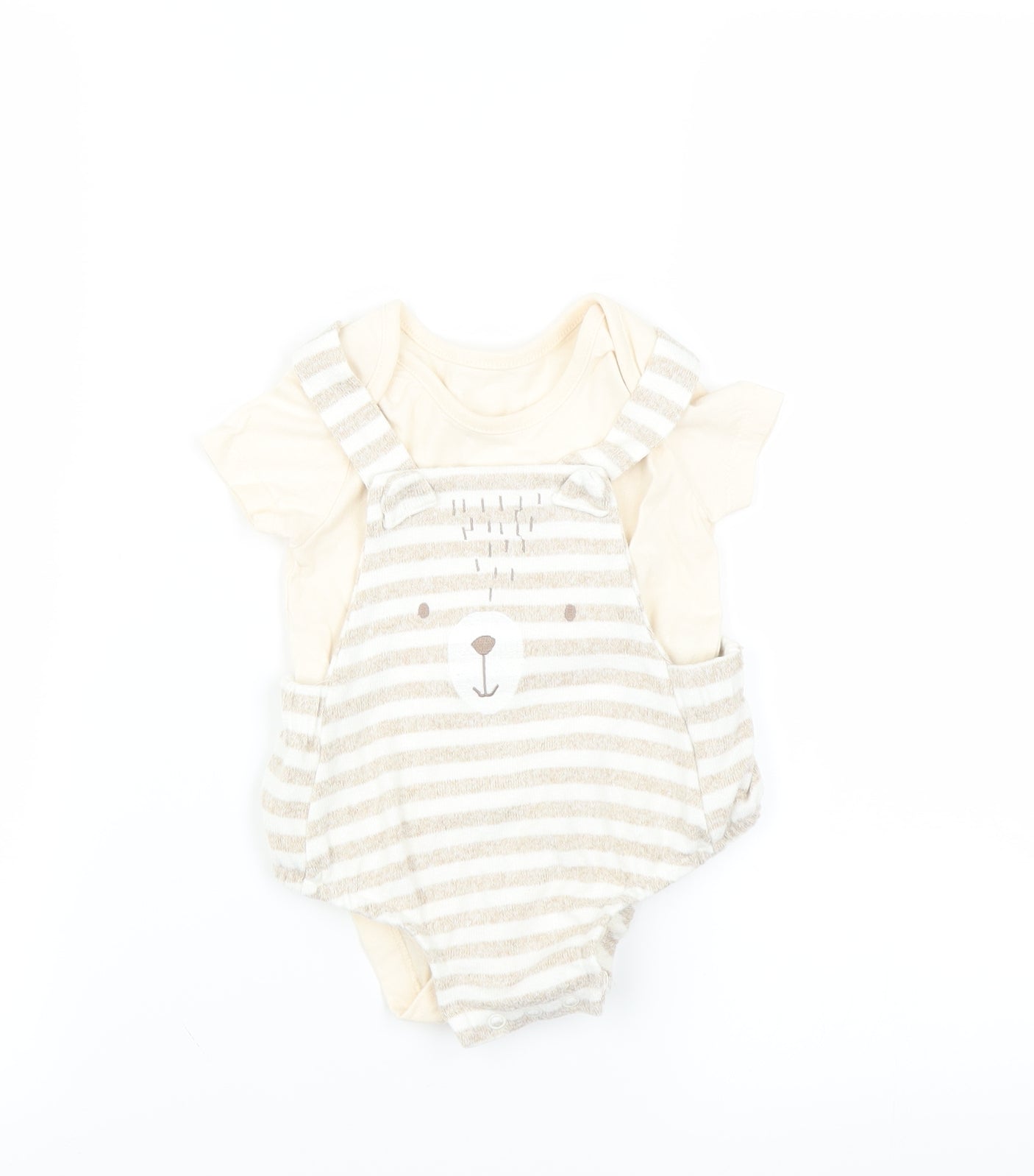 George Baby Beige Striped   Outfit/Set Size 6-9 Months