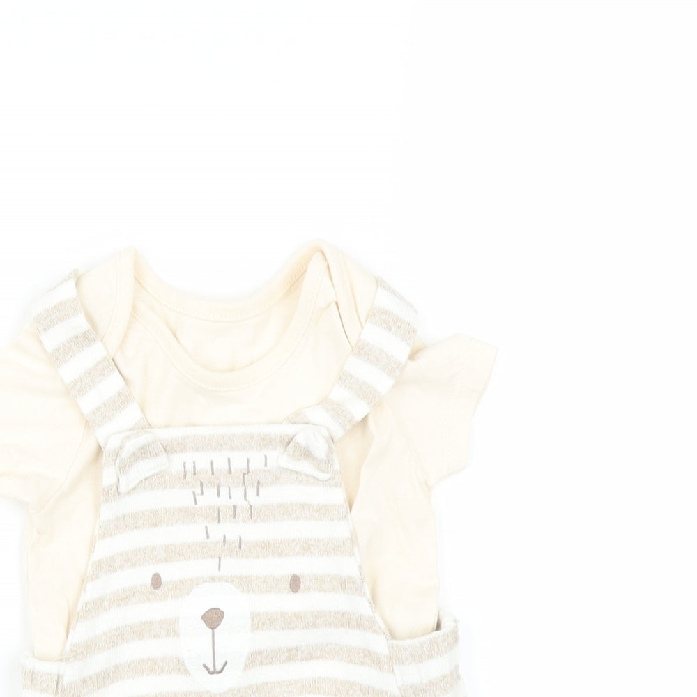 George Baby Beige Striped   Outfit/Set Size 6-9 Months