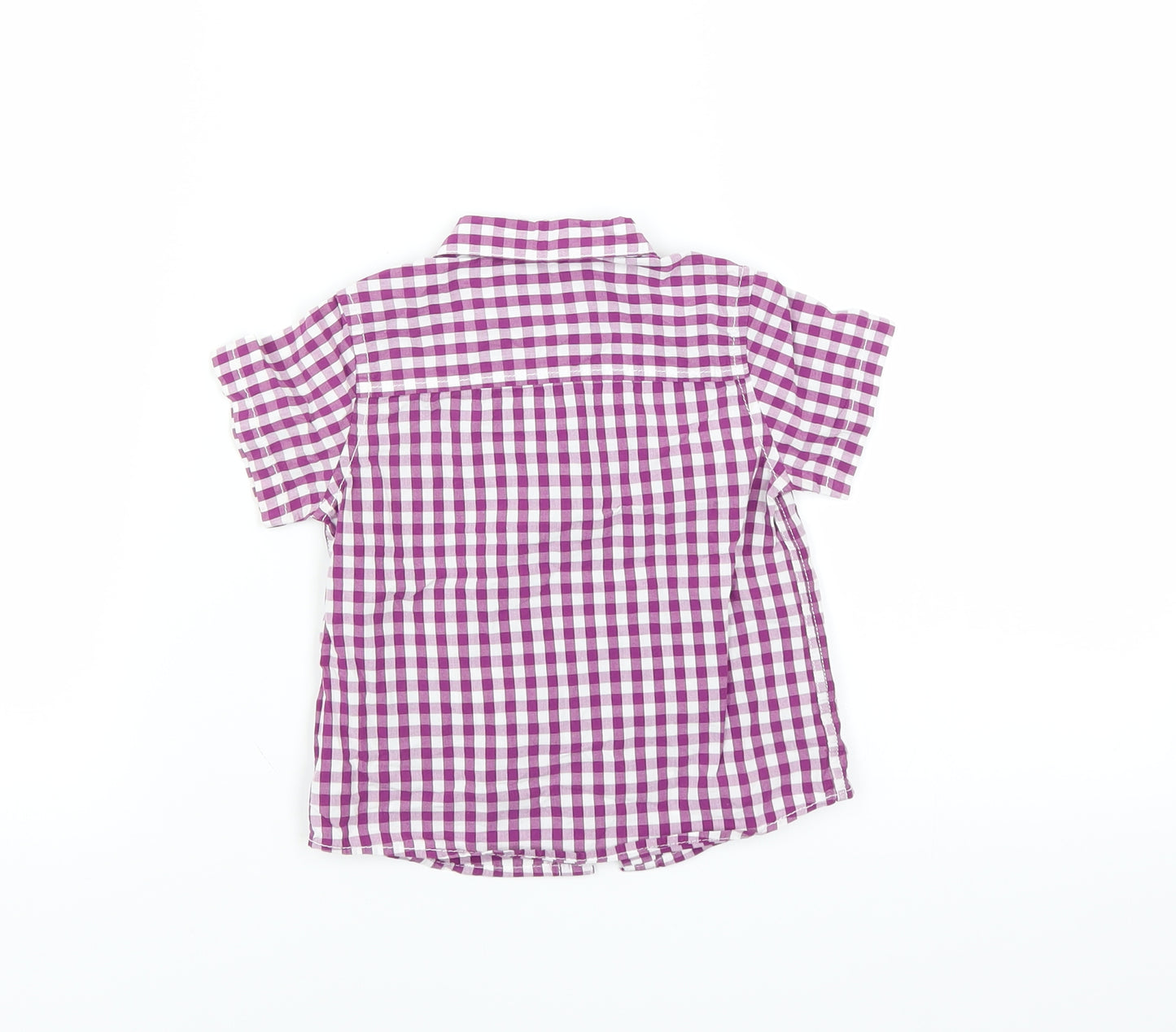 NEXT Boys Purple Check  Basic Button-Up Size 9-12 Months