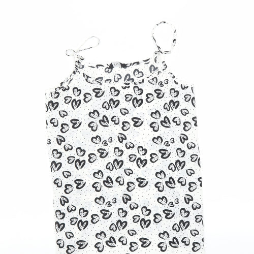 F&F Womens White   Camisole T-Shirt Size 6  - heart print