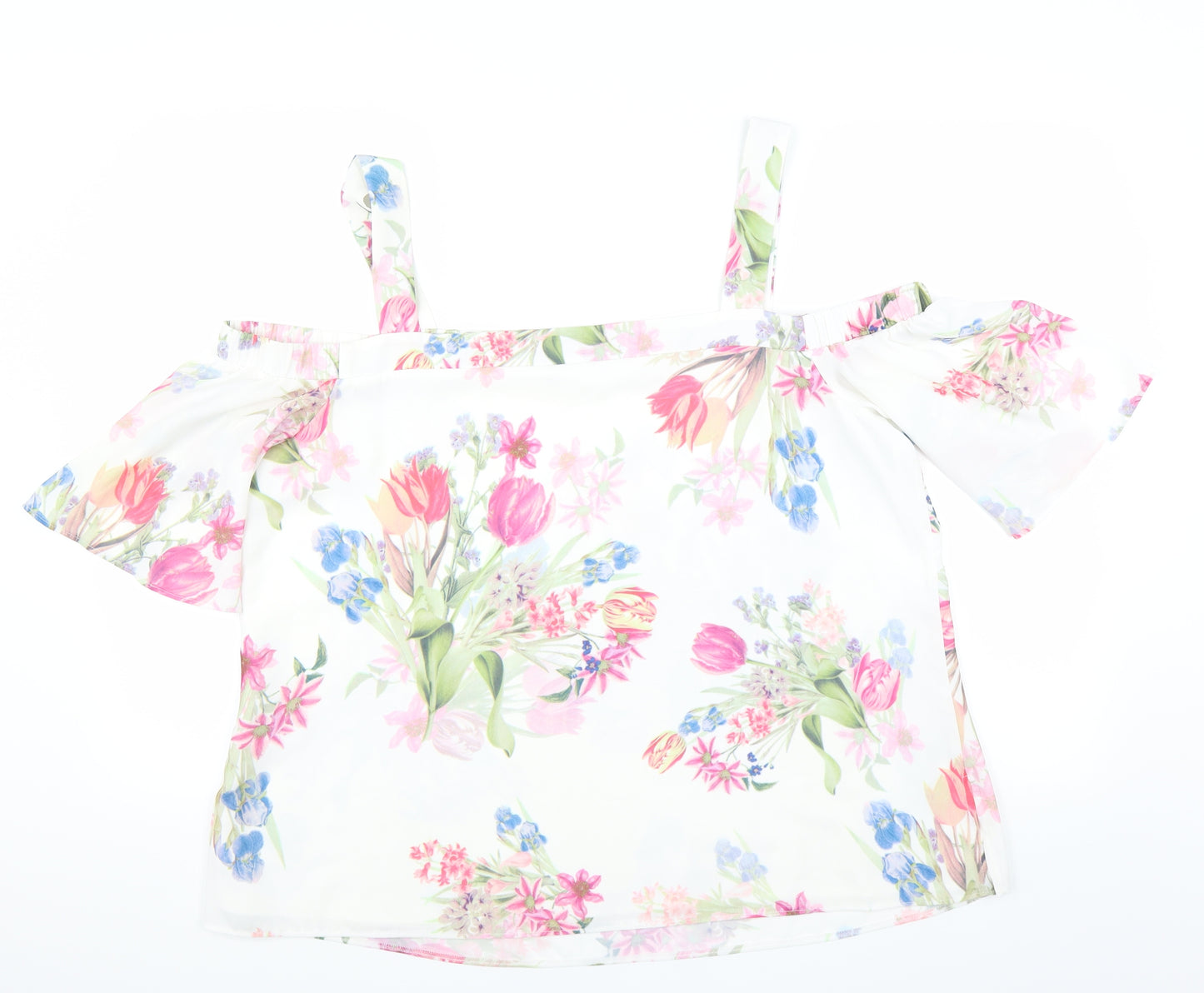 Roman Womens White Floral  Basic Blouse Size 20